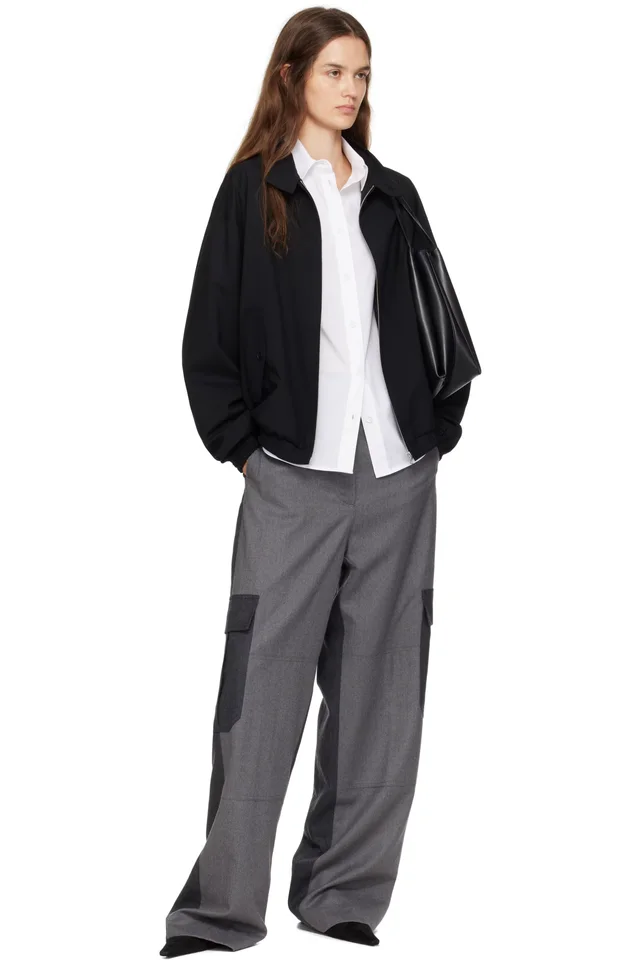 Stella McCartney Gray Paneled Slouchy Cargo Pants, photo 4 of 4 from SSENSE