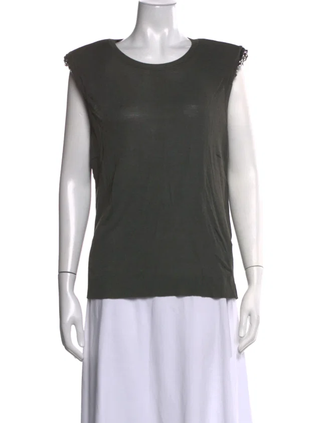 Lanvin Silk Crew Neck Top in gray Silk from The RealReal