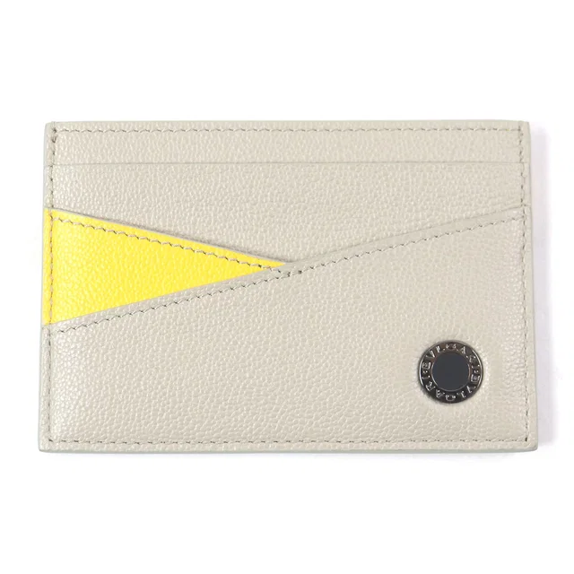 BVLGARI BVLGARI MAN LOGO METAL Business Card Case Leather Card Case in Leather from LuxUness