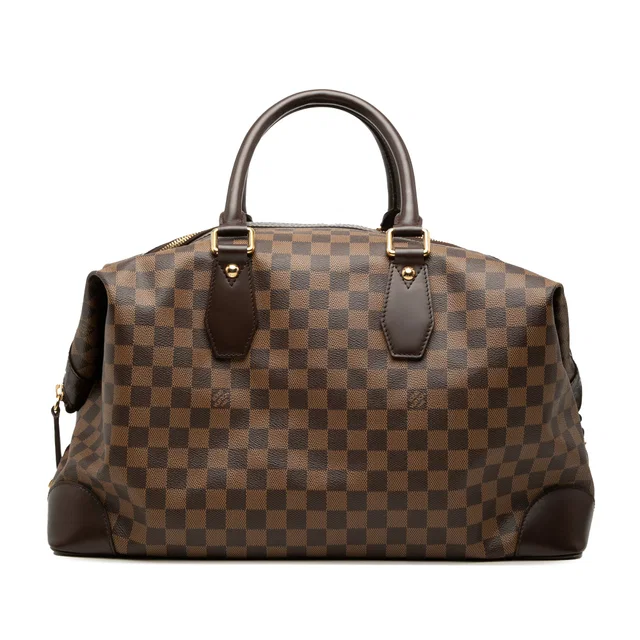 Brown Louis Vuitton Damier Ebene Vaslav Travel Bag in Brown Canvas from Designer Revival