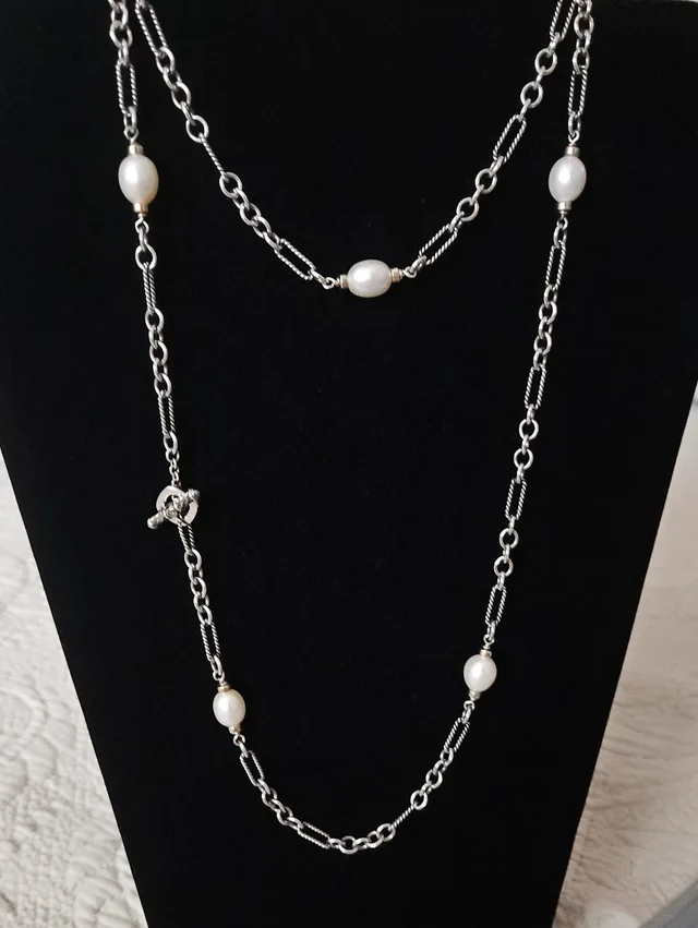 David Yurman Lexington Pearl Chain With 18k Gold 36 In in silver|white|gray from Poshmark