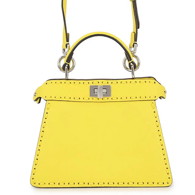 Fendi Peekaboo Selleria I see you Yellow8BN335 Leather Size Petit in Leather from GALLERY RARE