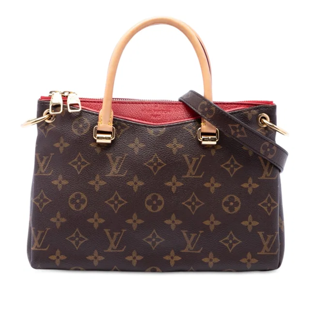 Brown Louis Vuitton Monogram Pallas BB Satchel in Brown Coated canvas from Designer Revival