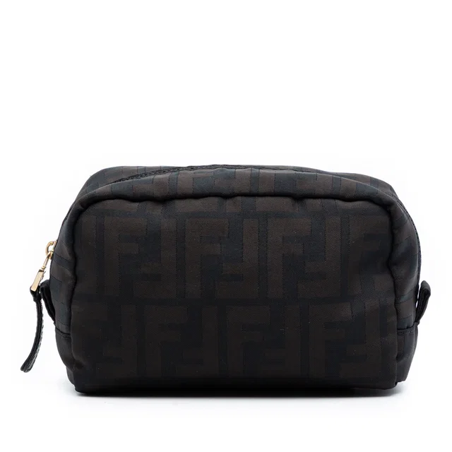 Brown Fendi Zucca Canvas Pouch in Brown Canvas from Designer Revival