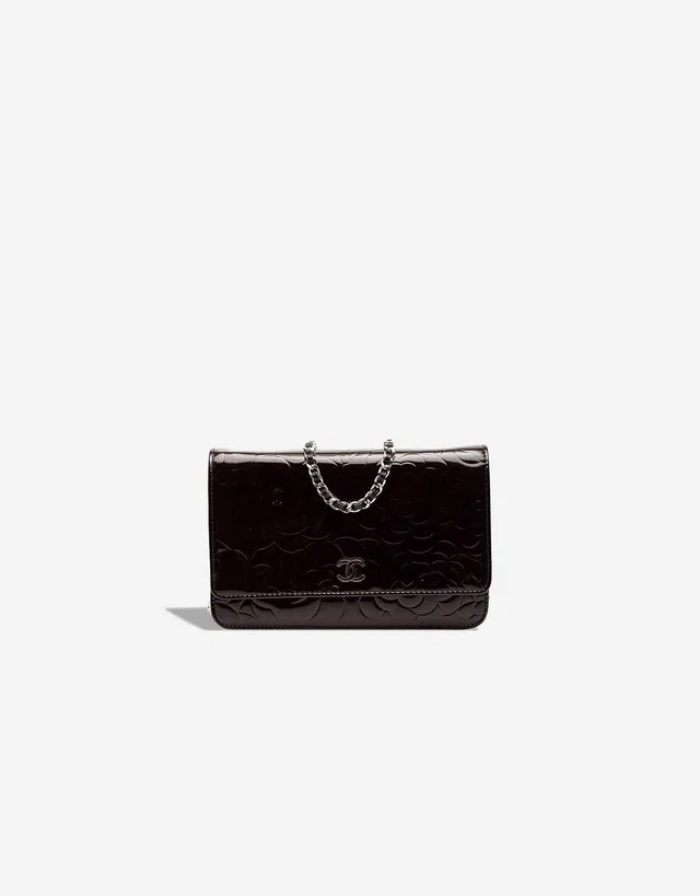 Chanel Wallet On Chain Camellia Patent Black in Black Patent leather from SACLÀB