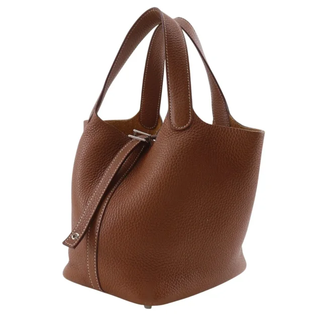 Hermès Picotin Lock18 PM Clemence Handbag in Brown Calfskin from LuxUness, photo 2 of 14