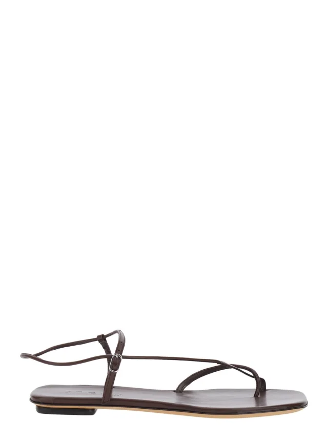 Soeur Brown Leather Sandals with Logo Imprinted on Insole for Women in Brown 100% Cow from Gaudenzi Boutique, photo 1 of 1