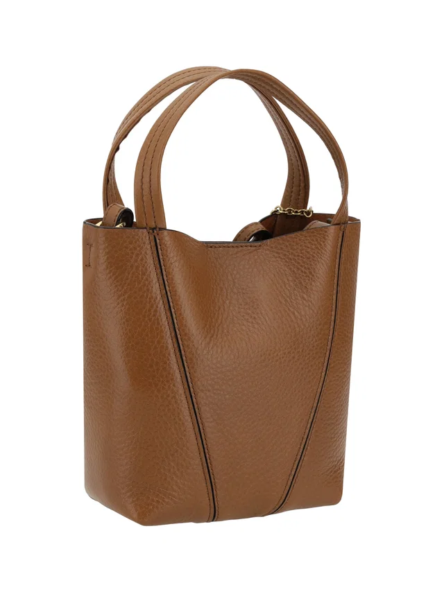 Chloé Spin Shoulder Bag — Brown Calf Leather in Brown Calfskin from HEWI