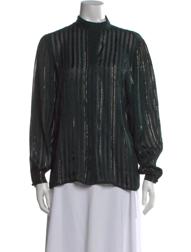 Dior Striped Long Sleeve Blouse in multicolor from The RealReal