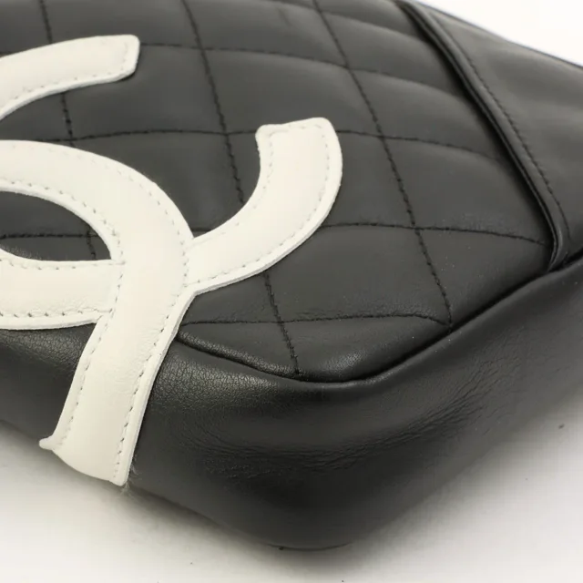 Chanel Cambon Line Mini Shoulder Bag, circa 2004, Black/White in Black Calfskin from VINTAGE QOO TOKYO, photo 8 of 11