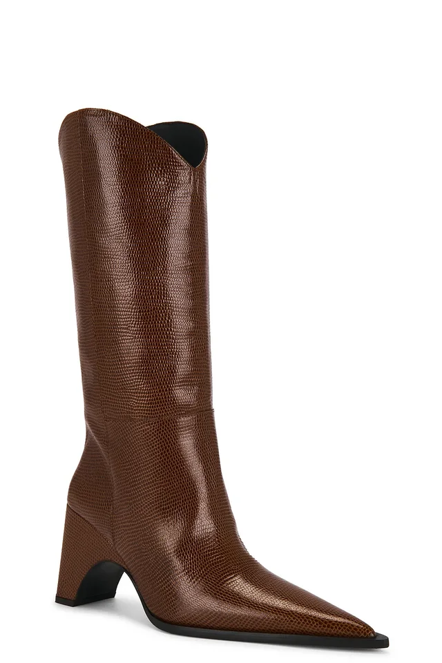Coperni Lizard Print Cowboy Bridge Boot in Brown Camel, photo 2 of 5 from REVOLVE (Canada)