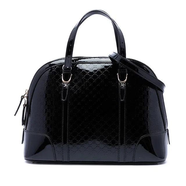 Black Gucci Small Microguccissima Patent Nice Satchel in Black Patent leather from Designer Revival, photo 1 of 1