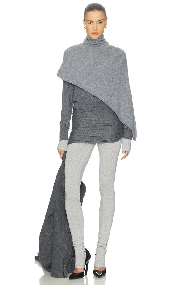 Helsa Kerstin Knit Cardigan in Medium Heather Grey, photo 4 of 4 from REVOLVE (Canada)