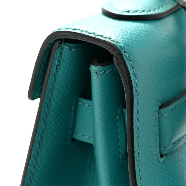Hermès Epsom Kelly Sellier 32 Bleu Paon in Blue Epsom leather from FASHIONPHILE, photo 11 of 13