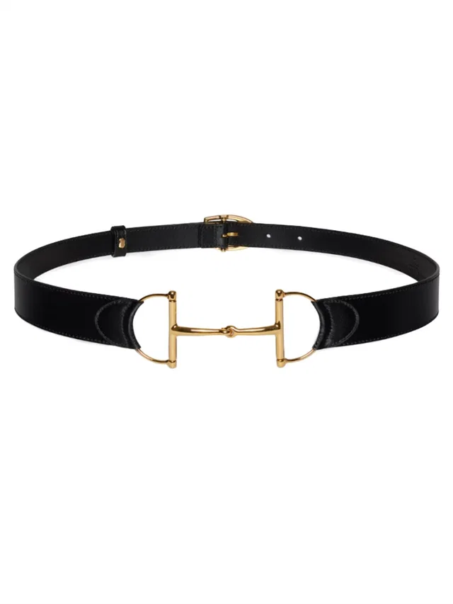 Gucci Oversize Clamp Calfskin Belt — Black in Black Calfskin from HEWI