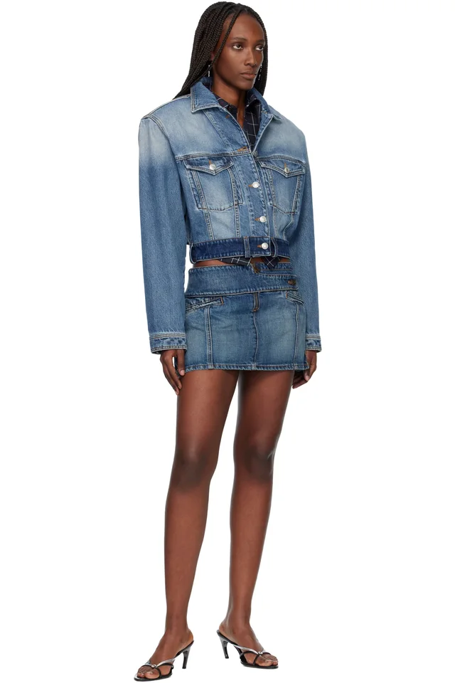 Coperni Blue Yoke Denim Miniskirt, photo 4 of 4 from SSENSE