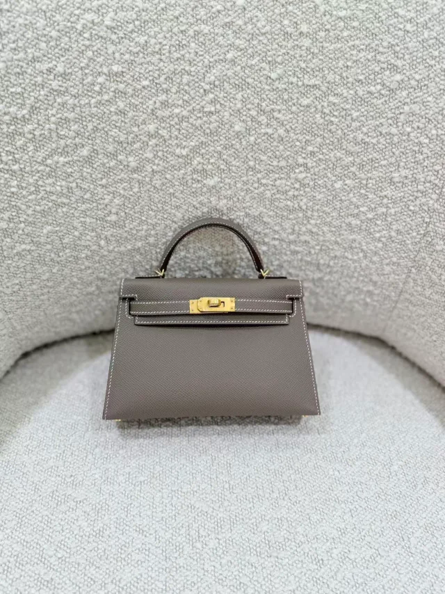 Hermès Mini Kelly II Etoupe (18) in Taupe Epsom leather from Ginza Xiaoma, photo 3 of 4