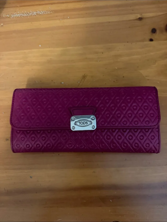 Tod's Fuchsia Textured Wallet in pink Leather from Poshmark