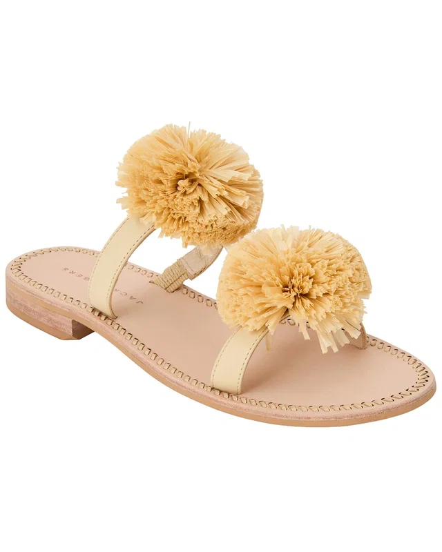 Jack Rogers Daffodil Raffia & Leather Sandal, image 1 of 1 from Rue La La