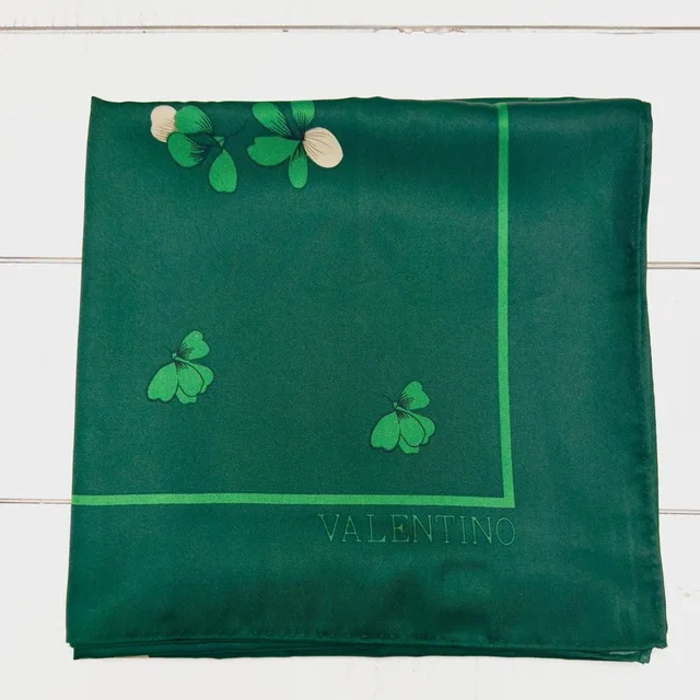 Valentino Garavani Vintage Green Silk Floral Butterfly Scarf in green Silk from Poshmark