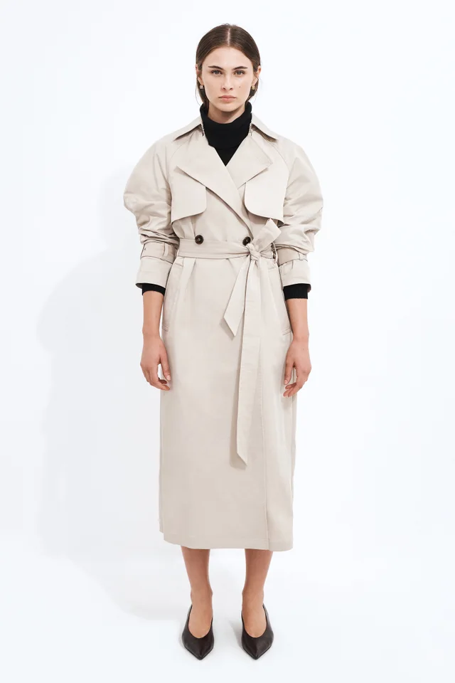 Aje Studio Verona Long Line Trench Coat in Beige from Aje, photo 1 of 1