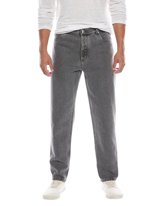 Brunello Cucinelli Black Straight Fit Jean, image 1 of 1 from Gilt