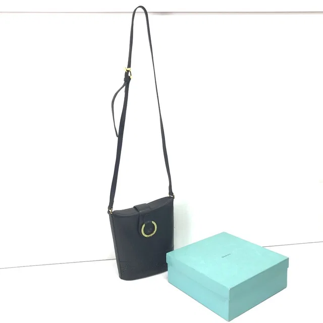 Tiffany & Co. Shoulder Bag Perforated Leather Black in Black Leather from The Reluxe