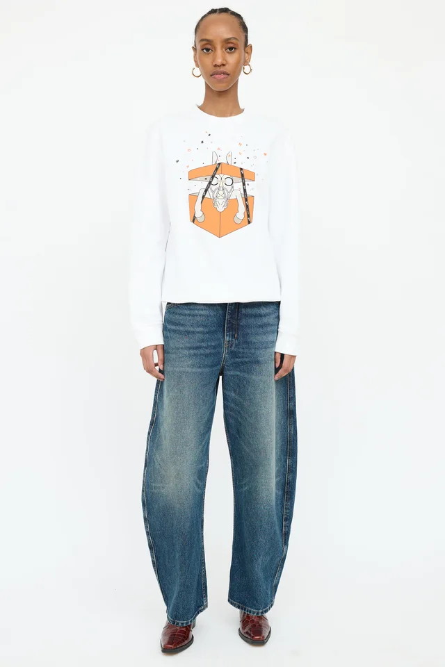 Hermès Boite Surprise Graphic Sweatshirt in Nylon from VSP Consignment, photo 2 of 2