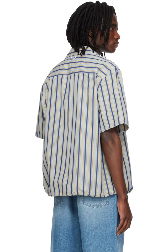 Marni Multicolor Striped Drawstring Hem Cotton Shirt, photo 3 of 4 from SSENSE