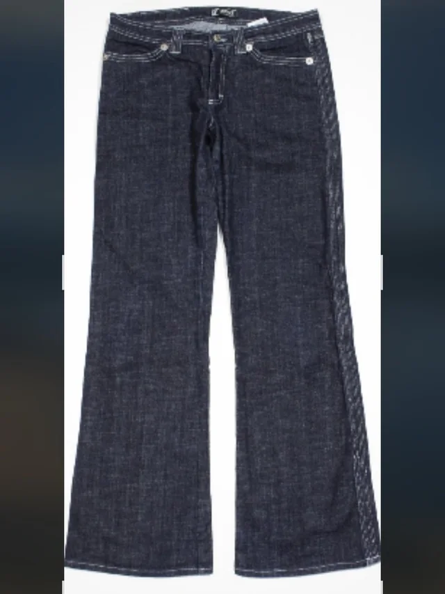 Versace Dark Indigo Wide-Leg Flare Jeans in blue Denim from Poshmark