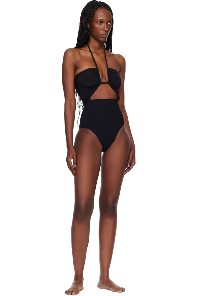 Rick Owens Black Temple Prong Bather Swimsuit, photo 4 of 4 from SSENSE