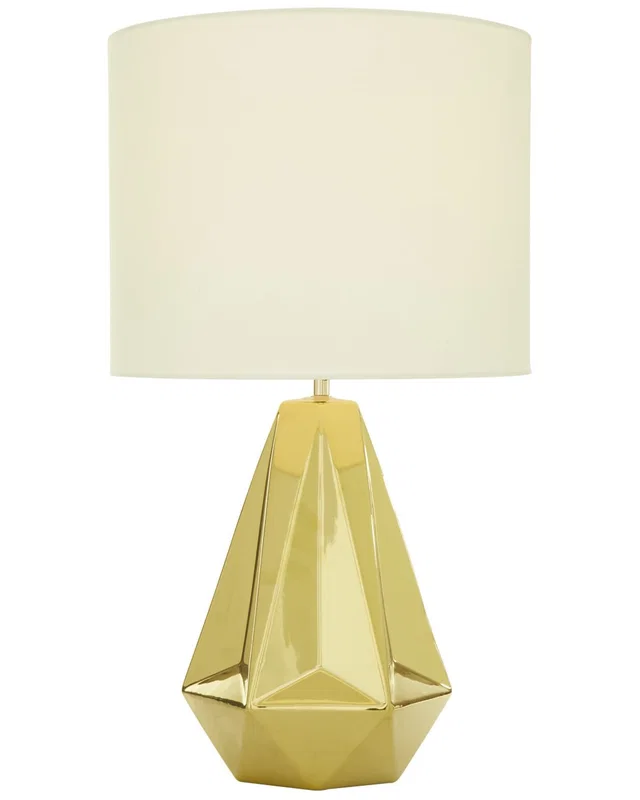 CosmoLiving by Cosmopolitan Modern Ceramic Gold Table Lamp, image 1 of 1 from Rue La La