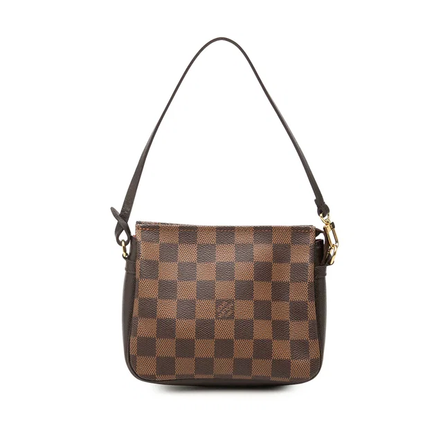 Brown Louis Vuitton Damier Ebene Trousse Pochette Handbag in Brown Canvas from Designer Revival