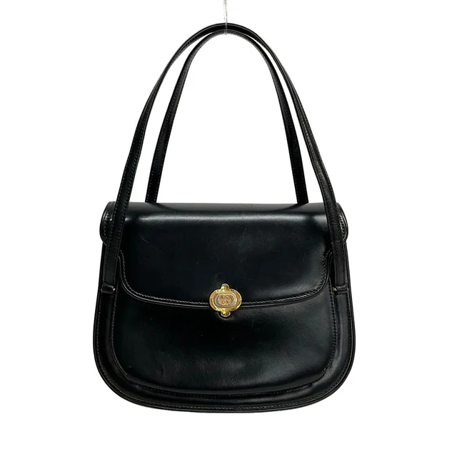 Gucci Handbag Interlocking G Black Leather in Black Leather from The Reluxe