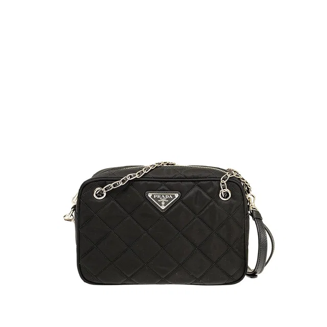 Prada Quilted Nylon Crossbody Bag — Black in Black Nylon from HEWI