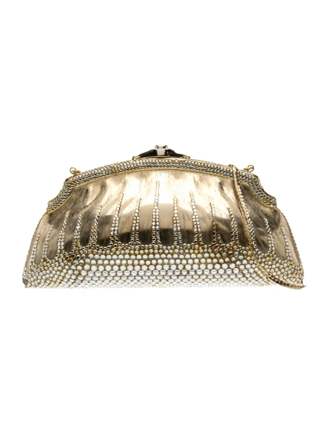 Judith Leiber Metal Clutch in gold Leather from The RealReal