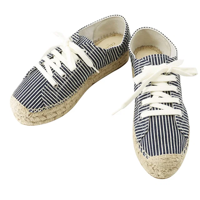 Celine Triomphe Espadrilles Navy/White36246513C Canvas Size 38 in Navy Canvas from GALLERY RARE