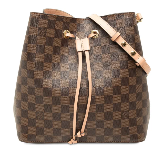 Brown Louis Vuitton Damier Ebene NeoNoe MM Bucket Bag in Brown Canvas from Designer Revival