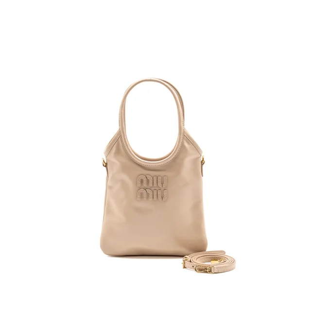 Miu Miu Mini Ivy Bag Soft Shiny Calfskin Cipria GHW in Calfskin from EMIER