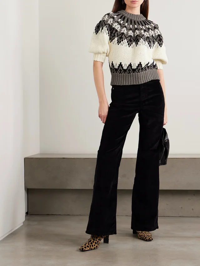 ALTUZARRA Marty Fair Isle cotton sweater in Beige, photo 2 of 2 from NET-A-PORTER (Canada)