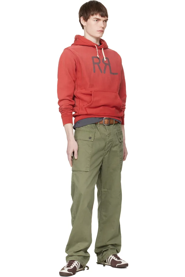 RRL Green Herringbone Field Cargo Pants, photo 5 of 5 from SSENSE