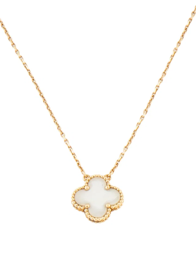 Van Cleef & Arpels Mother of Pearl Vintage Alhambra Pendant Necklace in multicolor from The RealReal