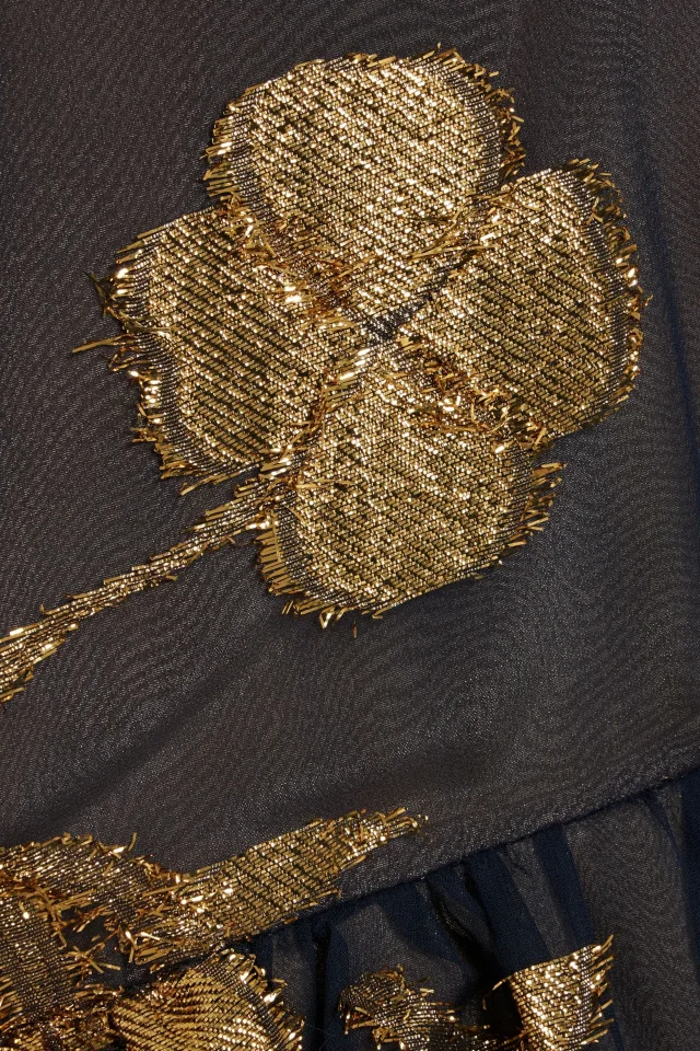 Oscar de la Renta Metallic Fil Coupé Silk-Blend Chiffon Midi Dress, photo 4 of 4 from THE OUTNET