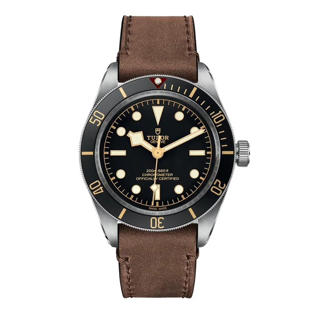 Tudor Bay Fifty-Eight in black Leather from WatchesOfSwitzerland