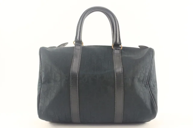 Dior Navy Embossed Nubuck Boston Bag in Navy Suede from Bagriculture