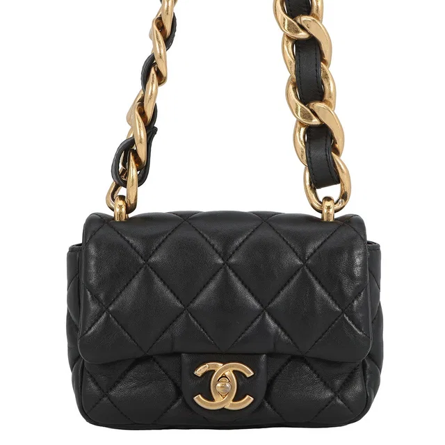 Chanel Matelasse Chain Shoulder Bag BlackAS3214 Leather in Leather from GALLERY RARE