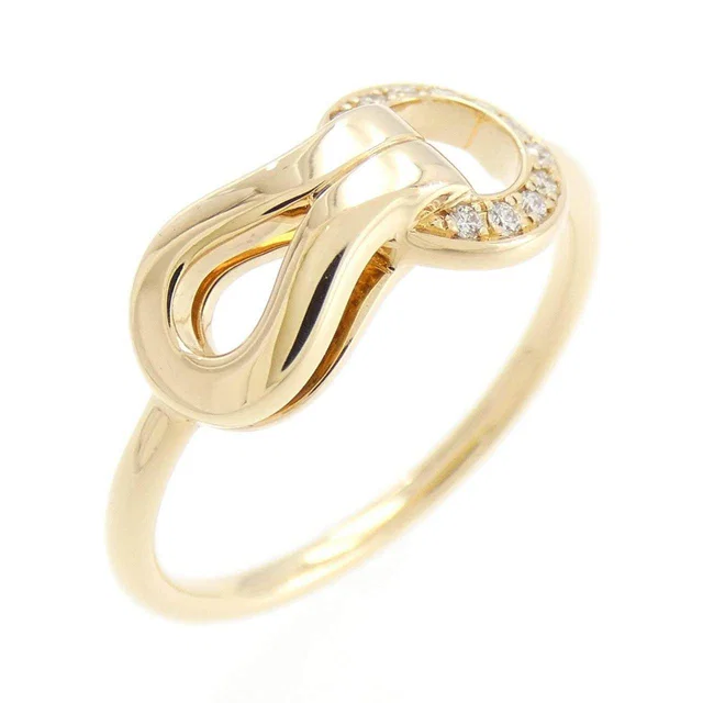 Cartier Agrafe 750 Pink Gold Diamond Ring Size 7.5 in Pink from LuxUness