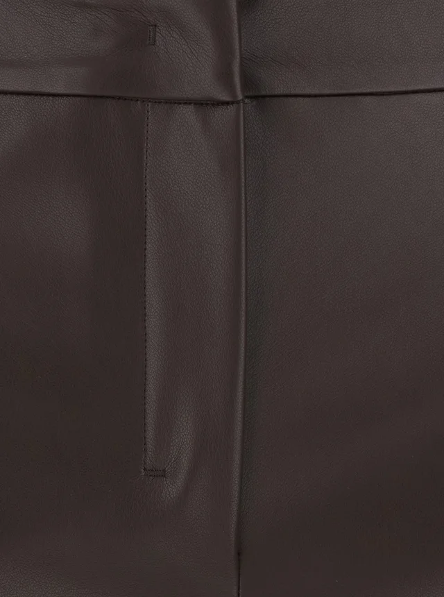 's maxmara 'Sublime' Brown Pants with Clasp and Zip Closure in Ecoleather for Women in Brown 100% Polyester, photo 6 of 6 from Gaudenzi Boutique