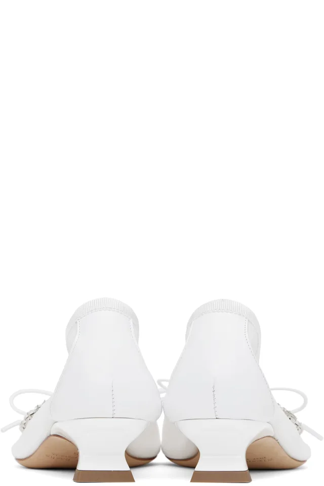Simone Rocha SSENSE Exclusive Bridal Capsule Embellished Flower Ballerina Heels, photo 2 of 5 from SSENSE