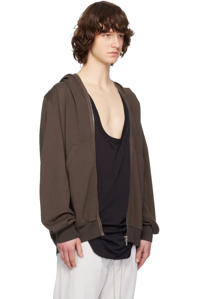 Rick Owens DRKSHDW Gray Temple Jumbo Gimp Hoodie, photo 2 of 4 from SSENSE